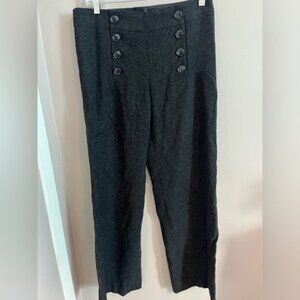 HampM wool blend lined sailor pants charcoal grey size 8